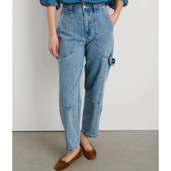 ALEX MILL Phoebe High-Rise Tapered Jeans Denim Sz 4 - utility, cargo, work-wear - Picture 2 of 16